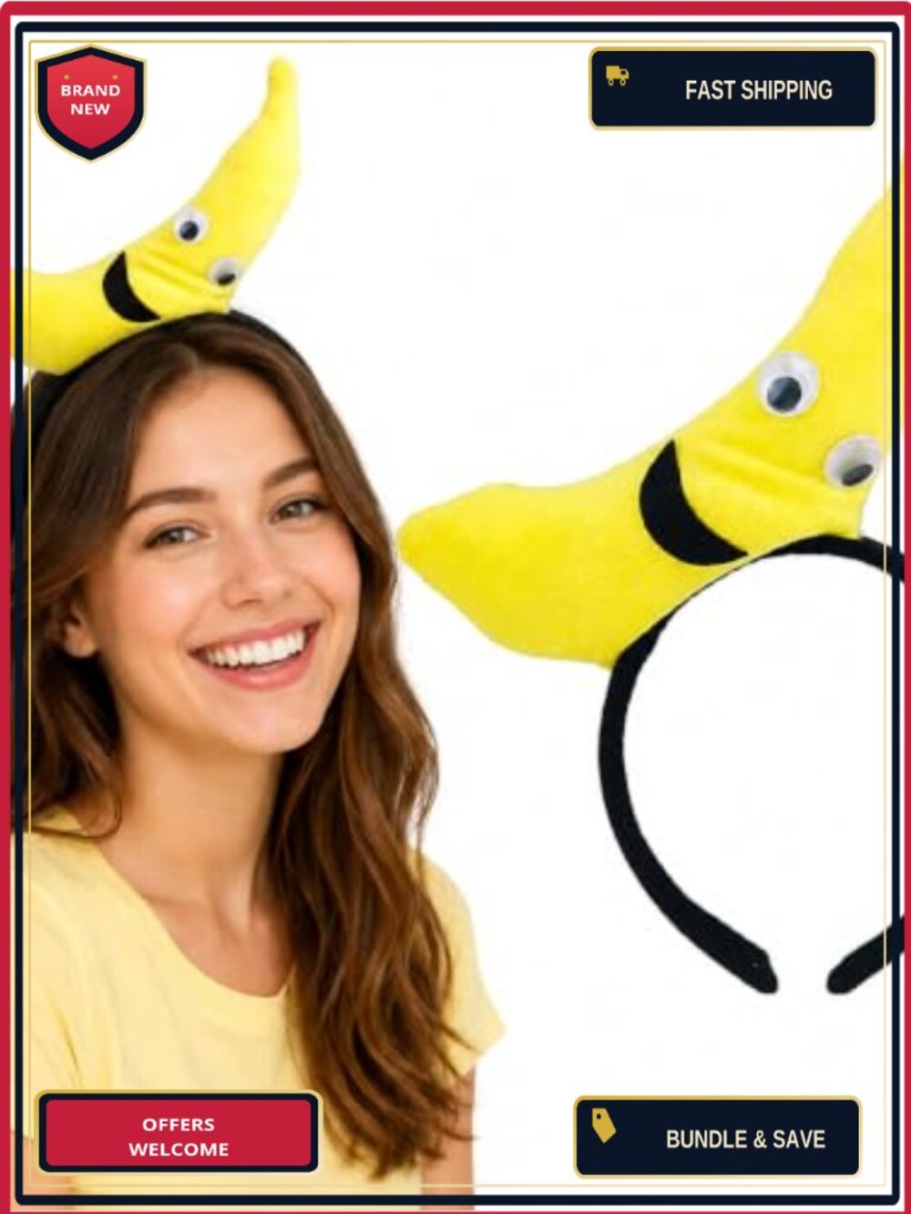 Plush Banana Headband Party Performance Hair Accessory